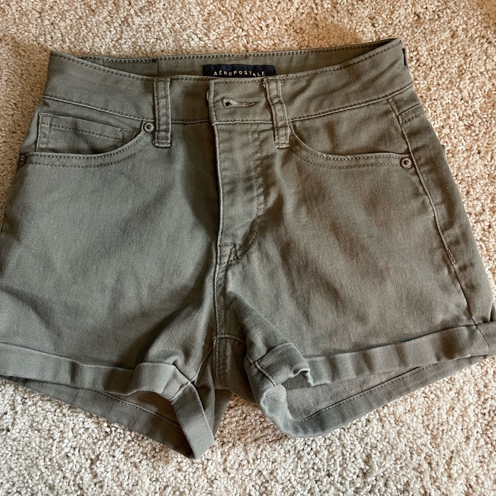 Aeropostale Green High Waist Shorts